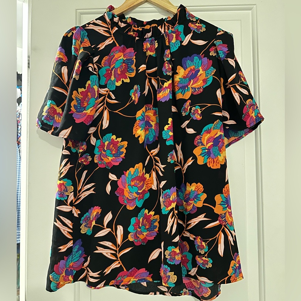 Vibrant Floral Women's Blouse